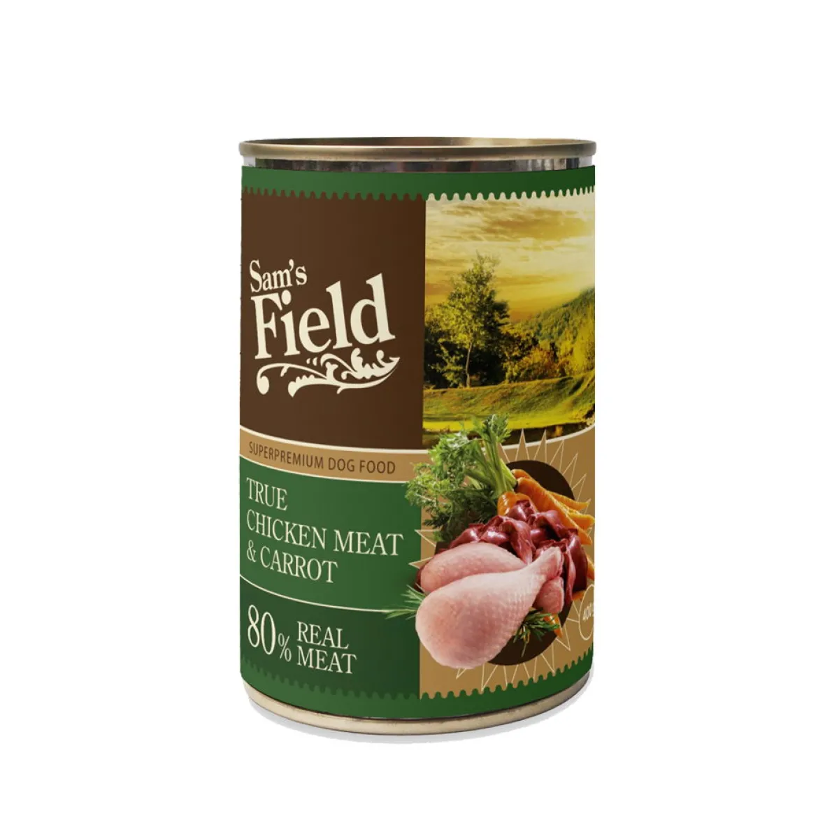 Sam's Field Koiran Märkäruoka Ja Makkarat*True Kana & Porkkana 400 g