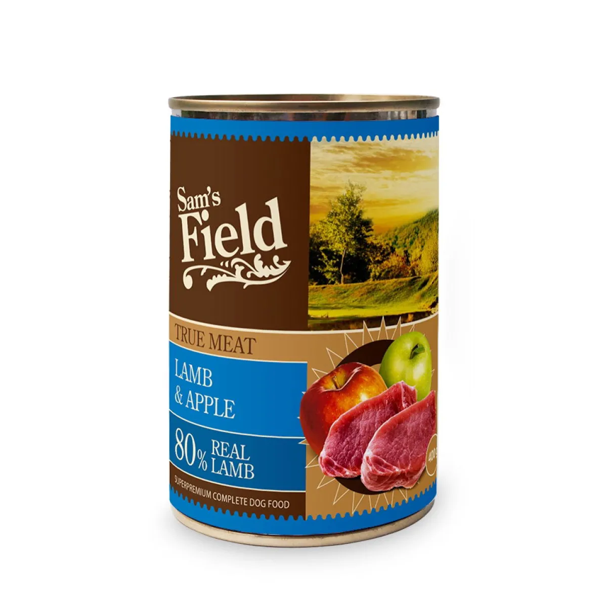 Sam's Field Koiran Märkäruoka Ja Makkarat*True Lammas & Omena 400 g