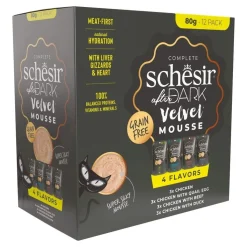Schesir Kissan Märkäruoka|Viljaton Kissanruoka*After Dark Velvet Mousse Variety Pack 12 x 80 g