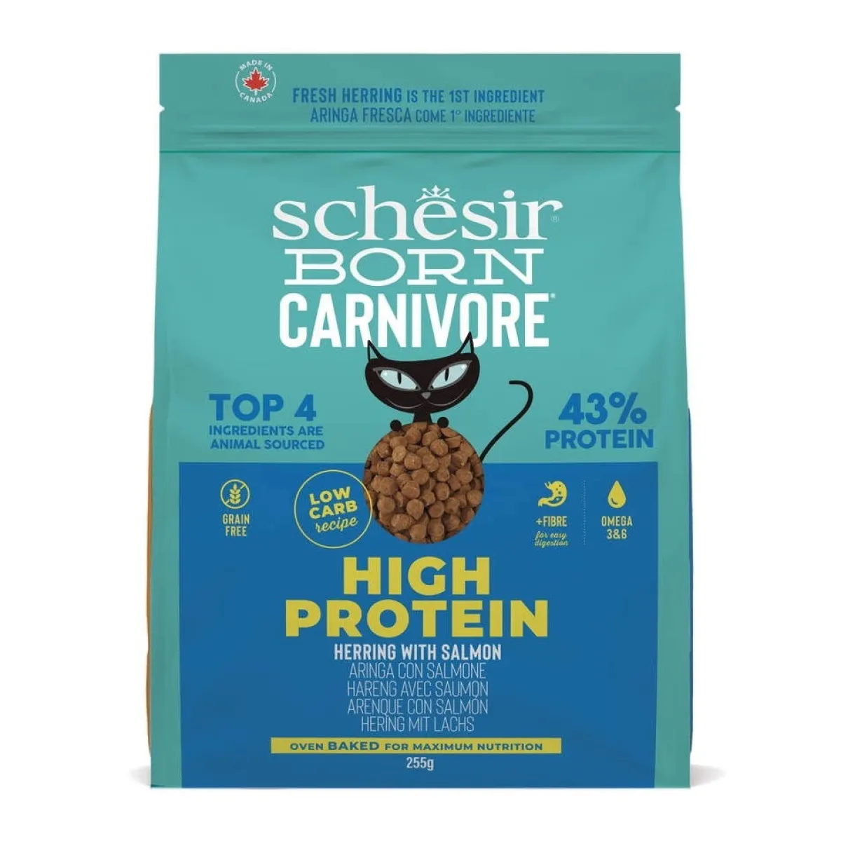 Schesir Viljaton Kissanruoka|Kissan Kuivaruoka*Born Carnivore silli & lohi