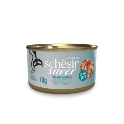 Schesir Kissan Märkäruoka|Viljaton Kissanruoka*Silver tonnikala & makrilli liemessä 70 g
