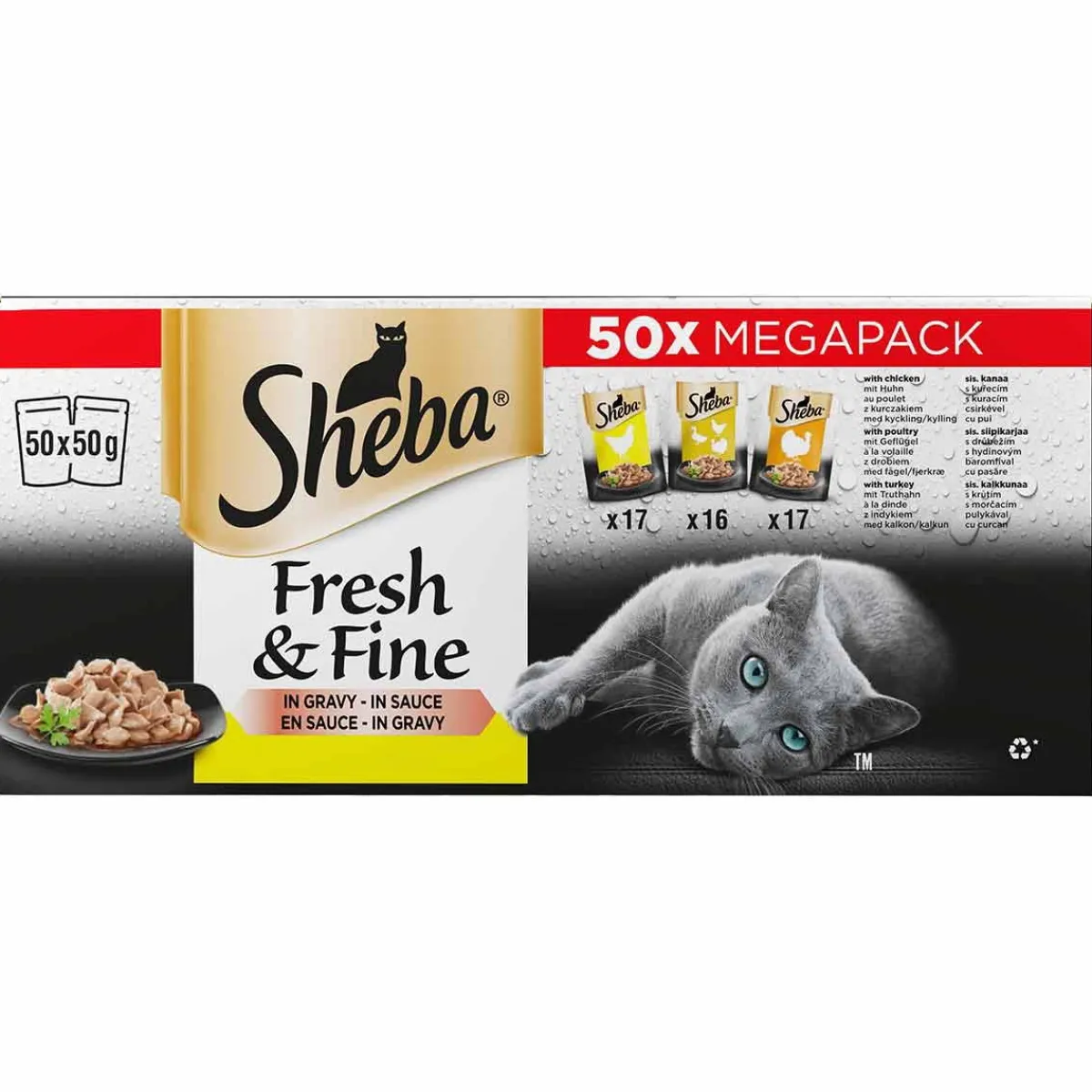 Sheba Kissan Märkäruoka*Fresh&Fine siipikarja 50x50g