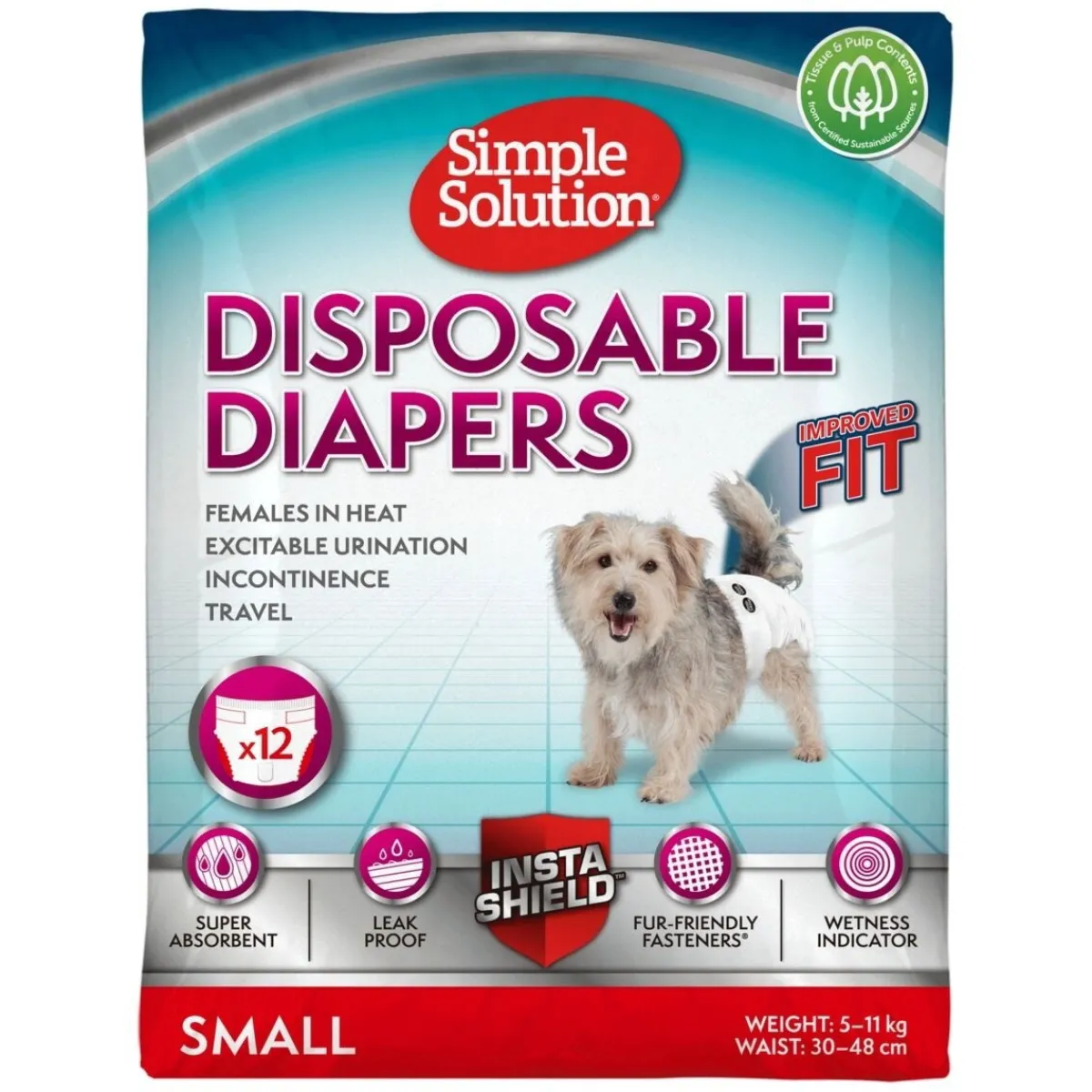 Simple Solution Koiran Narttu- Ja Urossuojat|Koiran Juoksuhousut Ja Urosvyöt*Disposable narttusuojat 12kpl