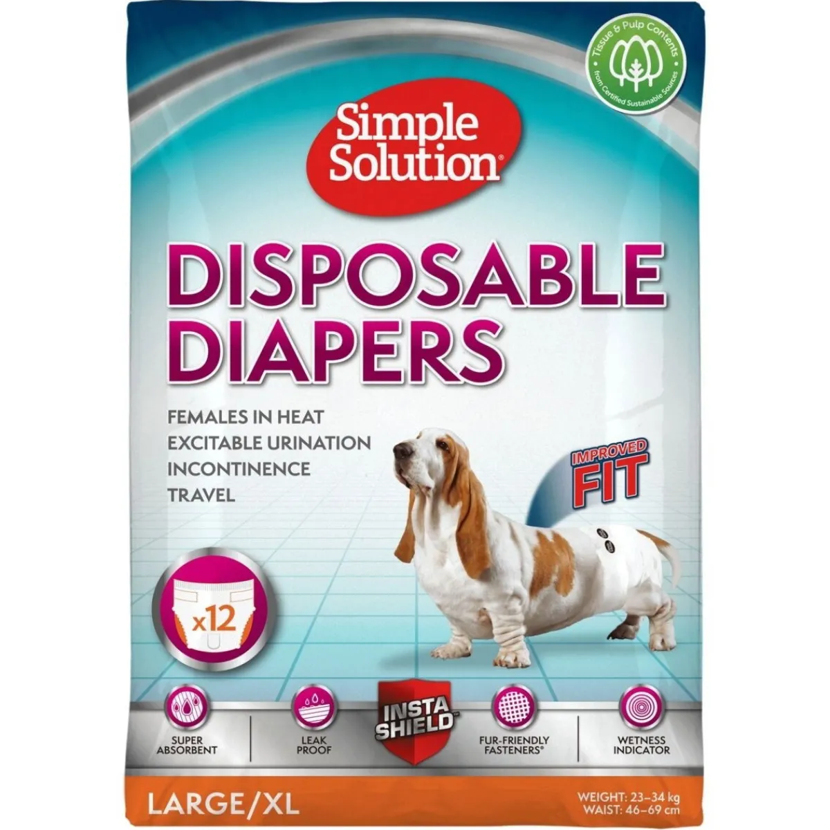 Simple Solution Koiran Narttu- Ja Urossuojat|Koiran Juoksuhousut Ja Urosvyöt*Disposable narttusuojat 12kpl