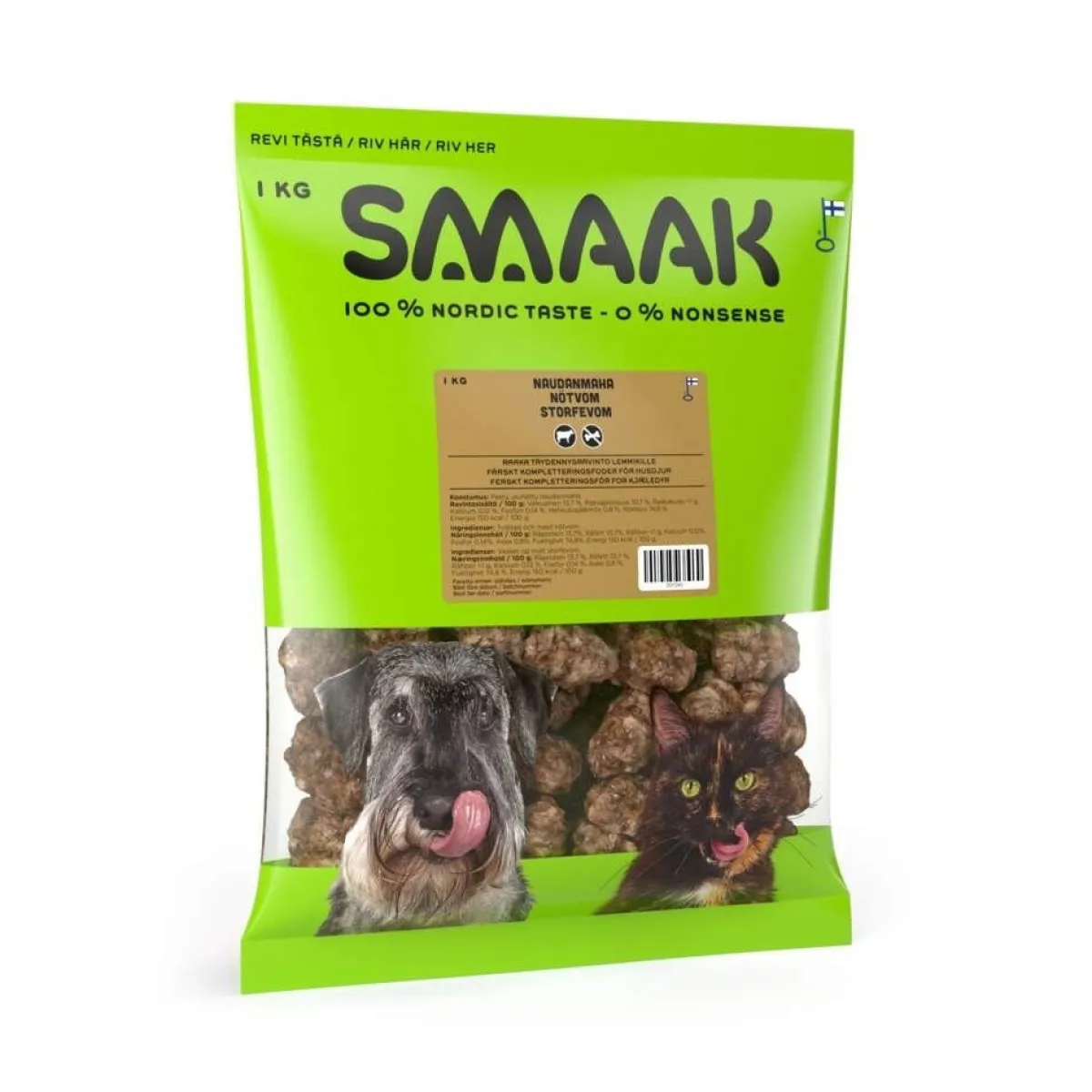 Smaak Ruokinnan Monipuolistaminen|Kotimainen Koiranruoka*-naudanmahapulla 1kg