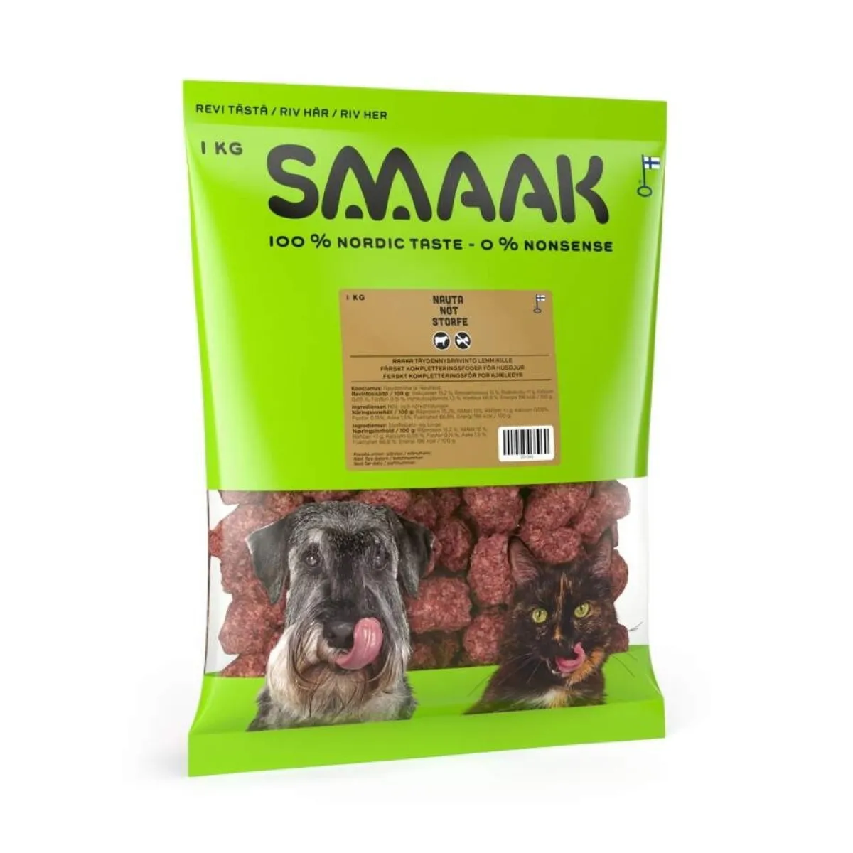 Smaak Ruokinnan Monipuolistaminen|Kotimainen Koiranruoka*nautapulla 1kg