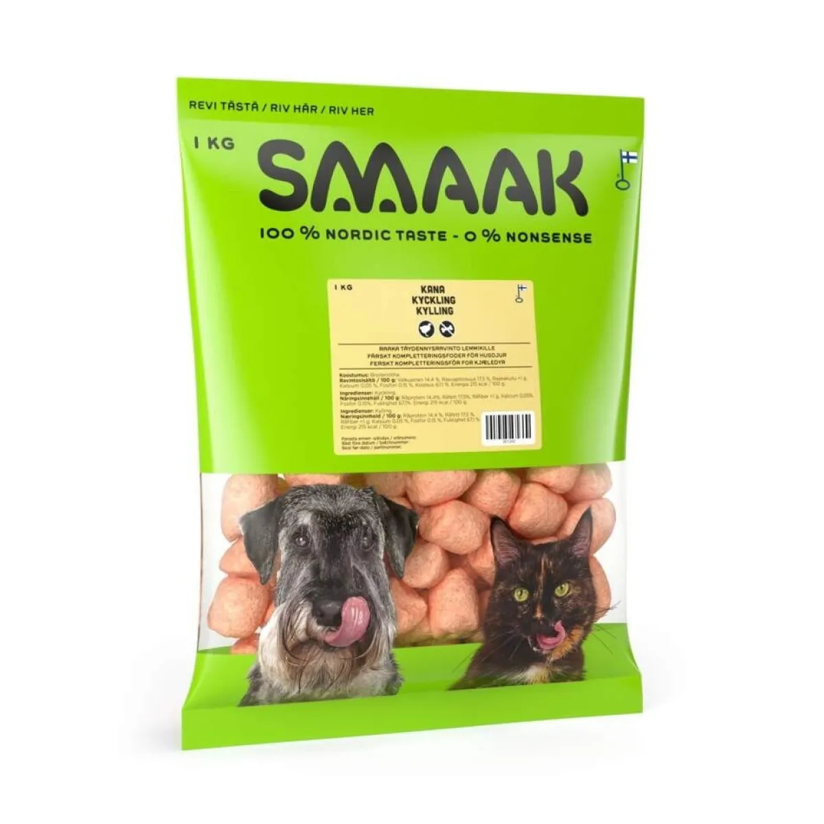 Smaak Ruokinnan Monipuolistaminen|Kotimainen Koiranruoka*raaka luuton kanapulla 1kg