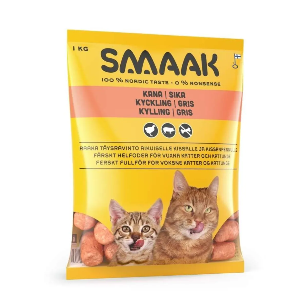Smaak Kotimainen Kissanruoka|Kissan Raakaruoka*raakaruoka kissalle kana & sika 1kg