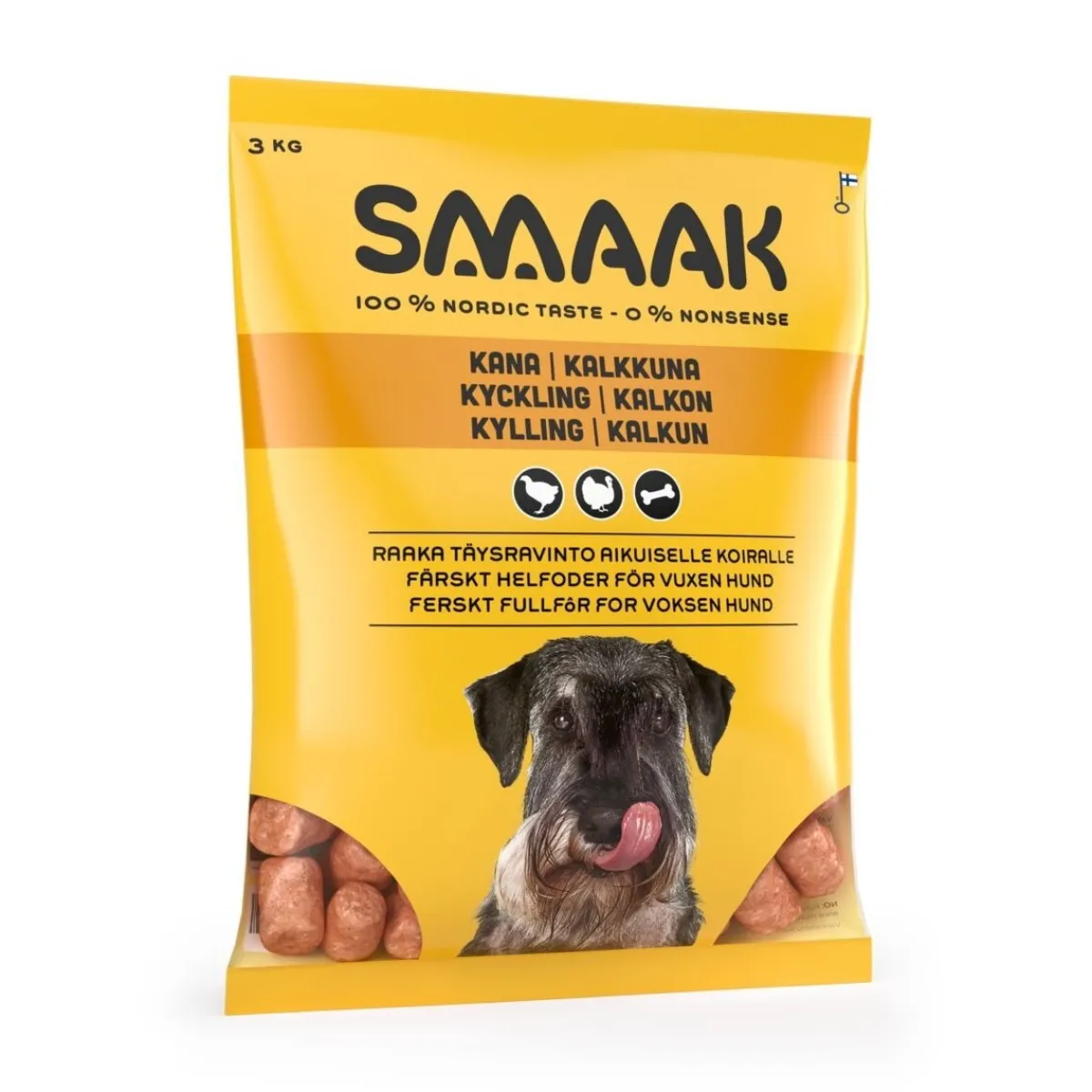 Smaak Ruokinnan Monipuolistaminen|Kotimainen Koiranruoka*raaka täysravinto kana & kalkkuna 1 kg