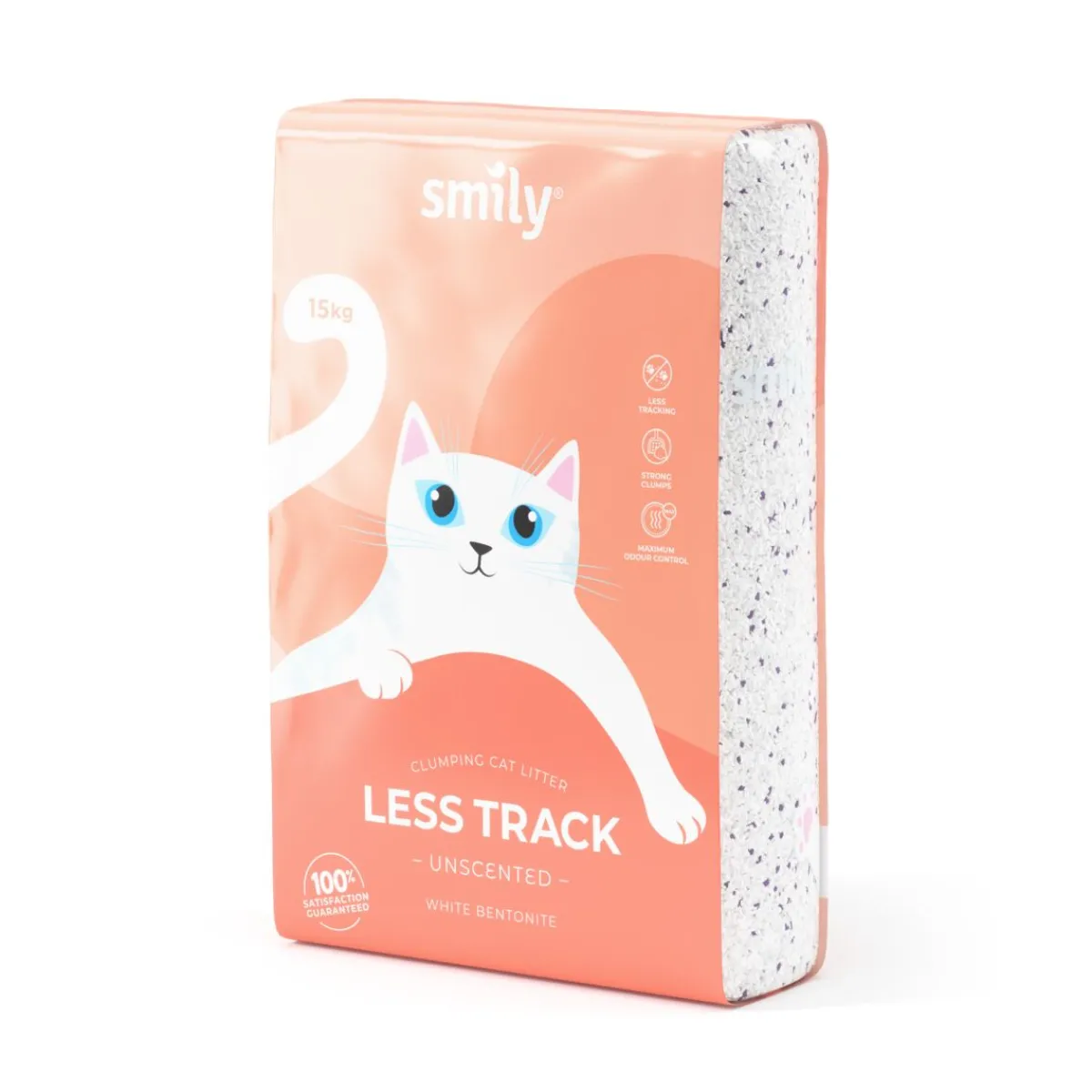 Smily Paakkuuntuva Kissanhiekka|Hajustamaton Kissanhiekka*-kissanhiekka White Bentonite Less Track 15 kg