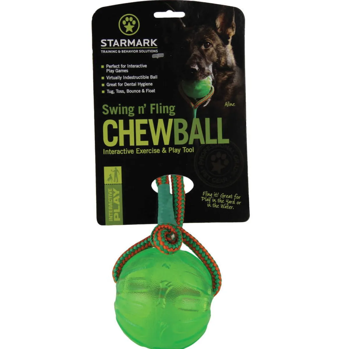 StarMark Koiran Vetolelut|Koiran Pallot*geelipallo Swing Fling Chew 8,9 cm
