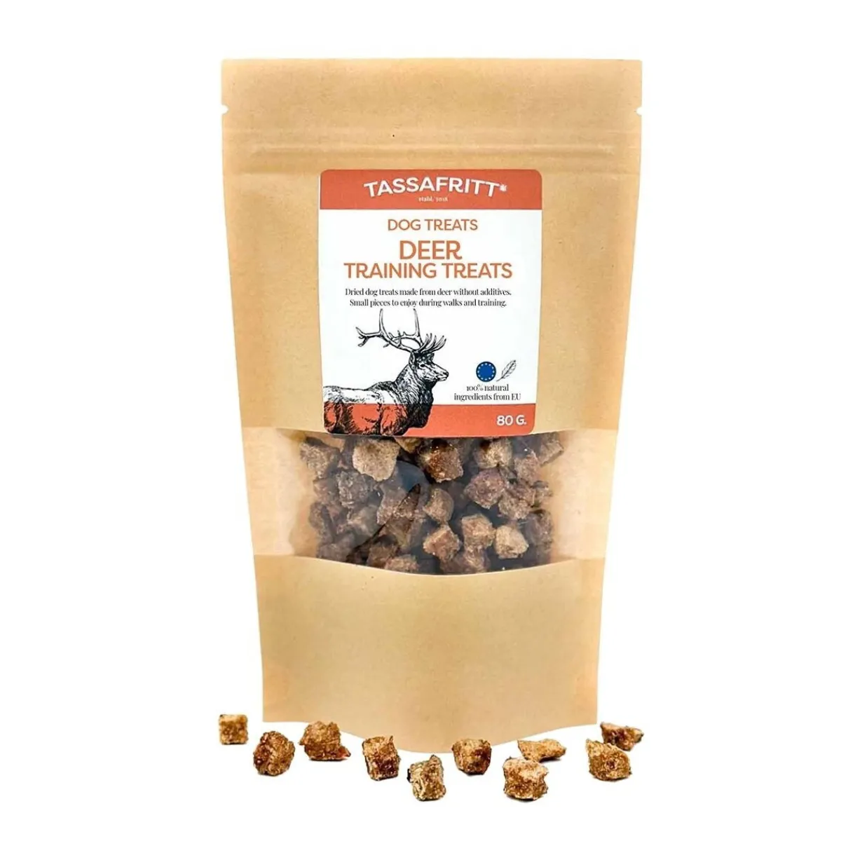TassaFritt Täyslihaherkut|Pikkuherkut Ja Treeninamit*Treeniherkut, hirvi 80 g