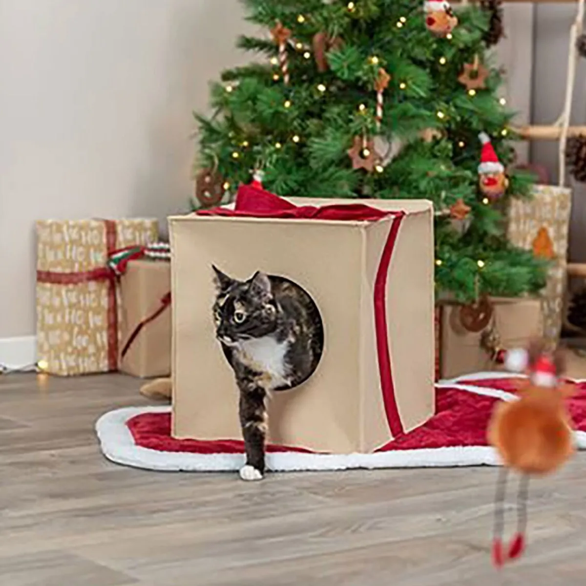 Trixie Koiran Pedit Ja Alustat|Pieneläinten Häkin Sisustus*Xmas huopamaja lahjanarulla