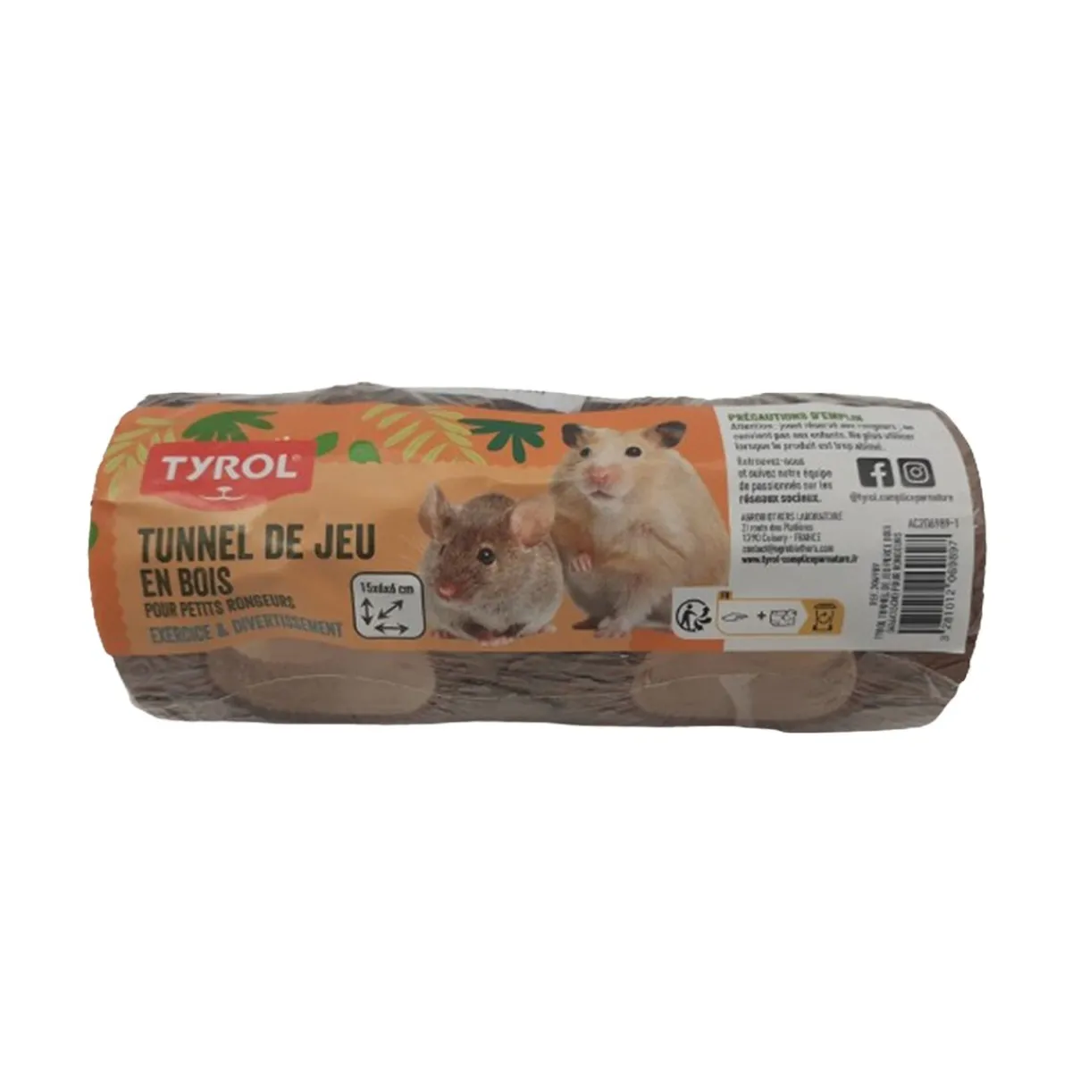 Tyrol Hamsterin Lelut|Pieneläinten Lelut*jyrsijän puuputki 6,5x7x15 cm