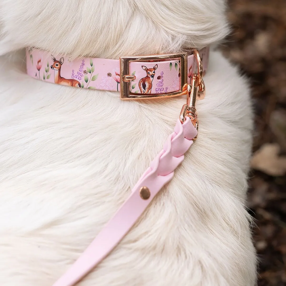Tyylivoitto Koiran Hihnat Ja Flexit*Braid talutin, baby pink/ruusukulta