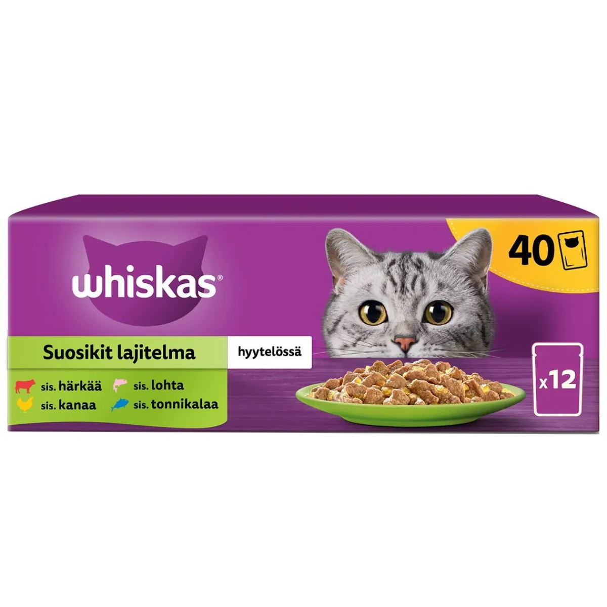 Whiskas Kissan Märkäruoka*1+ jelly 40x85 g